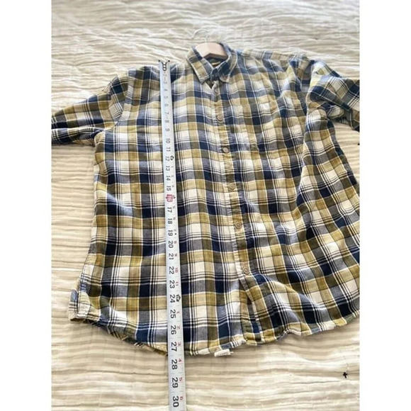 Men’s Cabela’s Button Down Shirt Sz L Grey Yellow Plaid Grunge Nirvana 90s Y2K - Picture 5 of 8